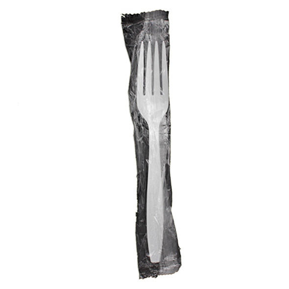 Heavy Weight Polystyrene White Fork Individually Wrapped, Case of 1000