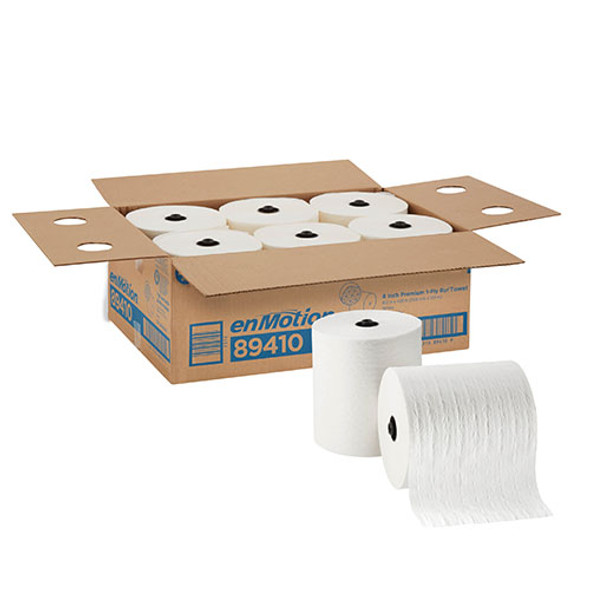 8" Premium Paper Towel Roll, White, 89410, 425 Feet Per Roll, 6 Rolls Per Case