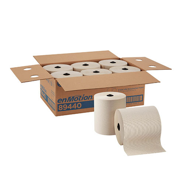 8" Recycled Paper Towel Roll, Brown, 89440, 700 Feet Per Roll, 6 Rolls Per Case