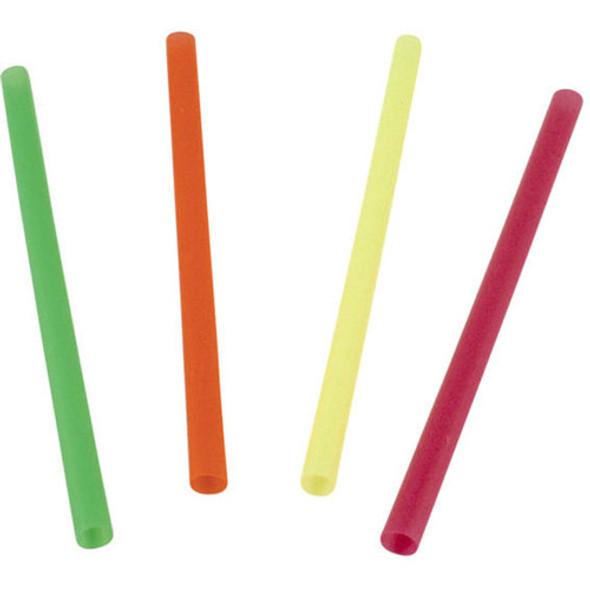 Assorted Fat Neon Straws, 6"