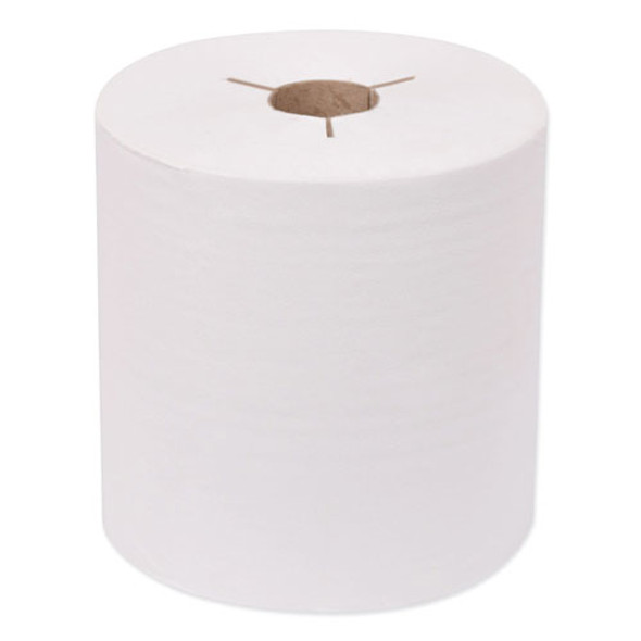 Universal Hand Towel Roll, Notched, 7.5" x 630 ft, White, 6 Rolls/Carton