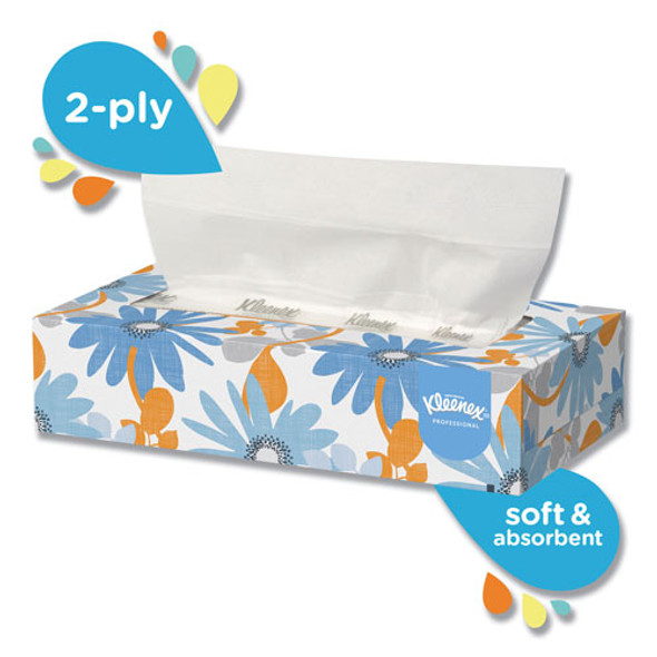 White Facial Tissue, 2-Ply, White, Pop-Up Box, 125 Sheets/Box, 48 Boxes/Carton