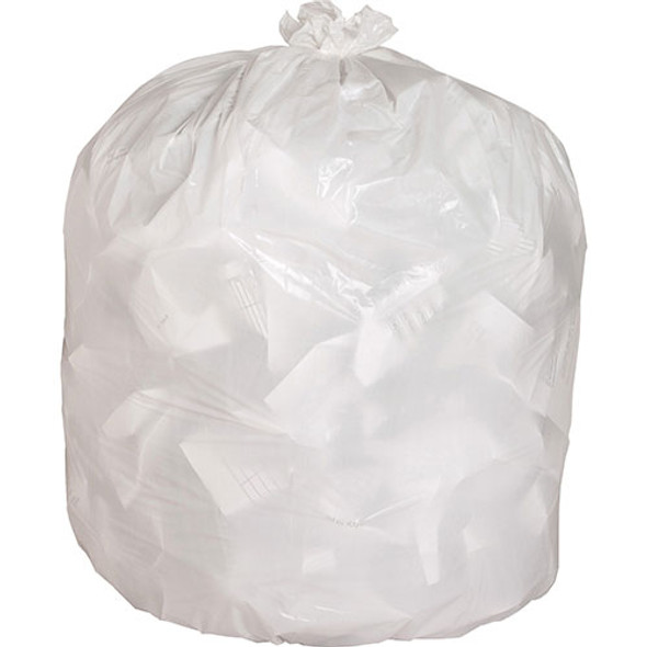 White Trash Bags, 13 Gallon, 0.85 Mil, 24" x 31", Box of 150