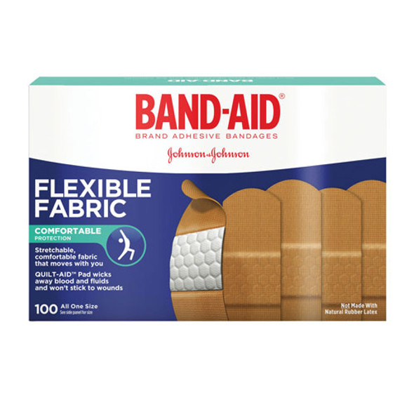 Flexible Fabric Adhesive Bandages, 1" x 3", 100/Box