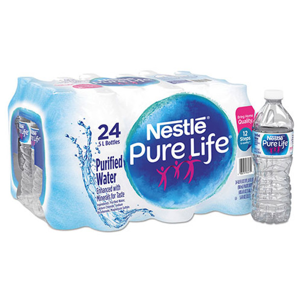 Pure Life Purified Water, 16.9 oz Bottle, 24/Carton