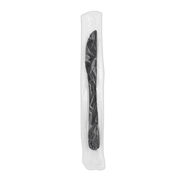 Heavy Weight Polypropylene Black Knife Individually Wrapped, Case of 1000