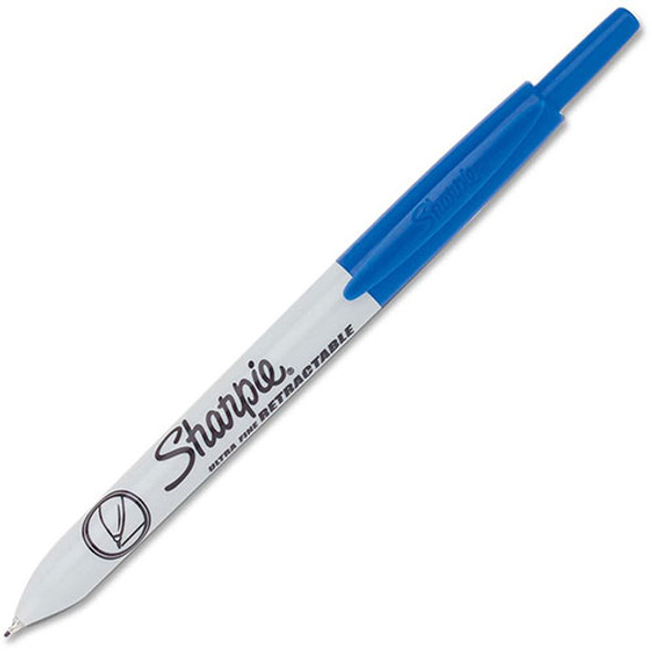 Sharpie Markers, Retractable, Ultra Fine, 12/BX, Blue