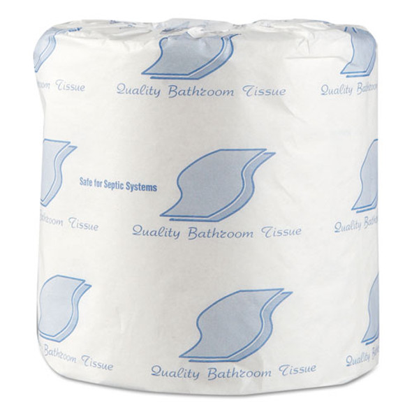 Standard Bath Tissue, Septic Safe, 1-Ply, White, 1,000 Sheets/Roll, 96 Wrapped Rolls/Carton