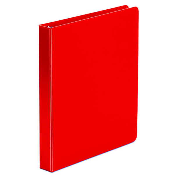 Universal Economy Non-View Round Ring Binder, 3 Rings, 1" Capacity, 11 x 8.5, Red