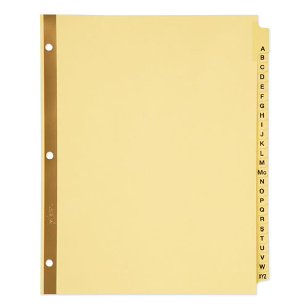 Preprinted Laminated Tab Dividers w/Gold Reinforced Binding Edge, 25-Tab, Letter