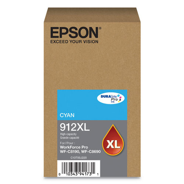 T912XL220 (912XL) DURABrite Pro High-Yield Ink, 4600 Page-Yield, Cyan