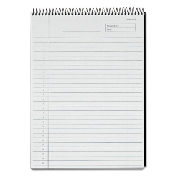 Docket Diamond Top-Wire Planning Pad, Wide/Legal Rule, Black, 8.5 x 11.75, 60 Sheets