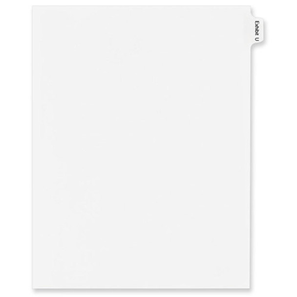 Preprinted Legal Side Tab Dividers, Tab Title Exhibit U, 11 x 8 1/2, 25/Pack