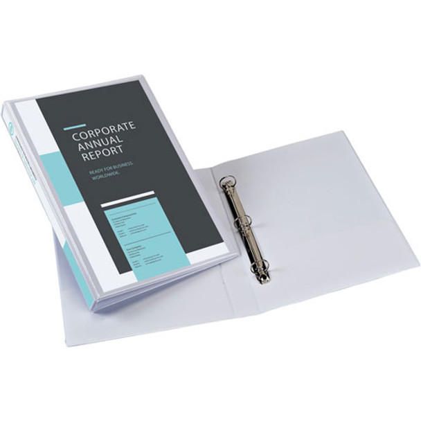 Legal Durable View Binder with Round Rings, 3 Rings, 1" Capacity, 14 x 8.5, White