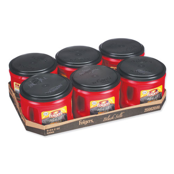 Coffee, Black Silk, 24.2 oz Canister, 6/Carton