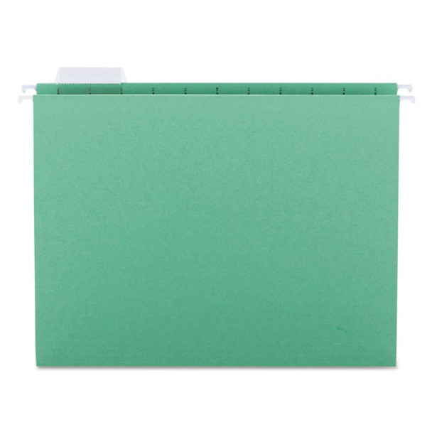 Colored Hanging File Folders, Letter Size, 1/5-Cut Tab, Green, 25/Box