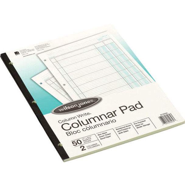 Side Punched Columnar Pad, 11 x 8 1/2, Two 8 Unit Columns, Both Sides Alike