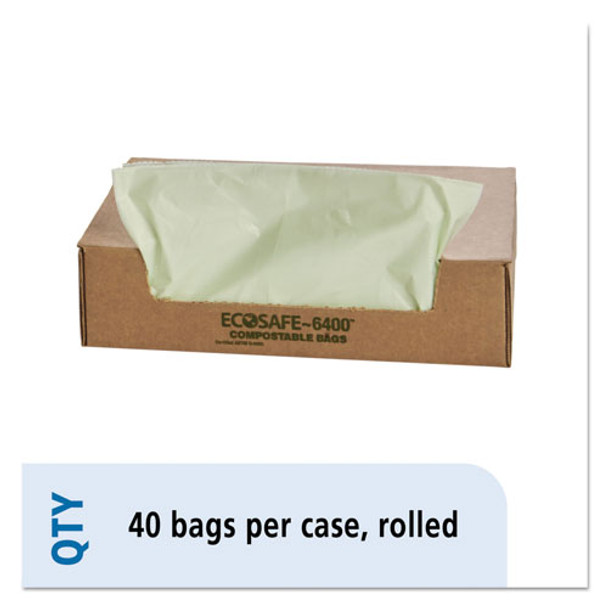 EcoSafe-6400 Bags, 48 gal, 0.85 mil, 42" x 48", Green, 40/Box