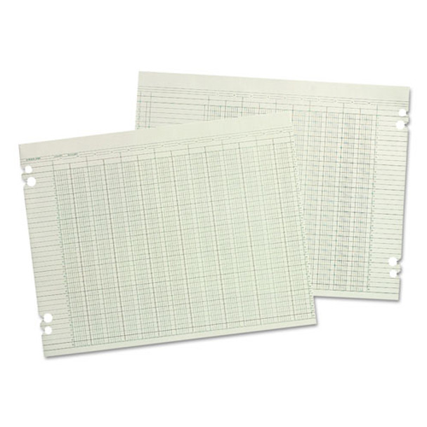 Accounting Sheets, Eight Column, 9-1/4 x 11-7/8, 100 Loose Sheets/Pack, Green