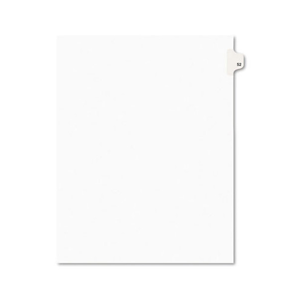 Preprinted Legal Exhibit Side Tab Index Dividers, Style, 10-Tab, 52, 11 x 8.5, White, 25/Pack