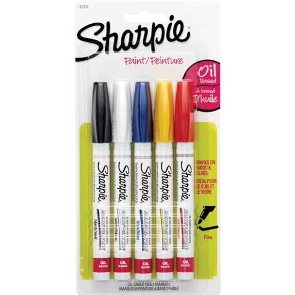 Oil-Based Paint Marker, Fine Point, Nontoxic, 5/PK, Assorted
