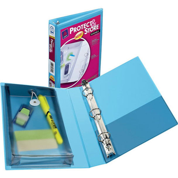 Protect & Store 1" View Binder, Blue