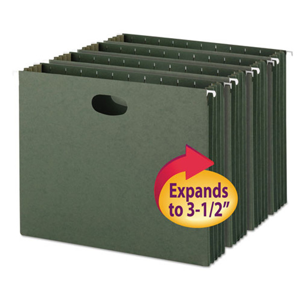 Hanging Pockets with Full-Height Gusset, Letter Size, Standard Green, 10/Box