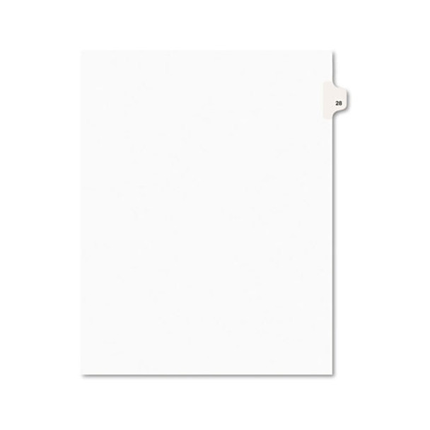 Preprinted Legal Exhibit Side Tab Index Dividers, Style, 10-Tab, 28, 11 x 8.5, White, 25/Pack