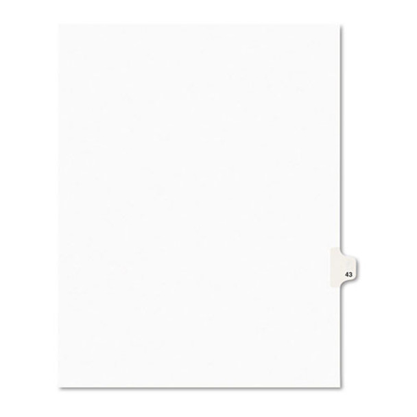 Preprinted Legal Exhibit Side Tab Index Dividers, Style, 10-Tab, 43, 11 x 8.5, White, 25/Pack