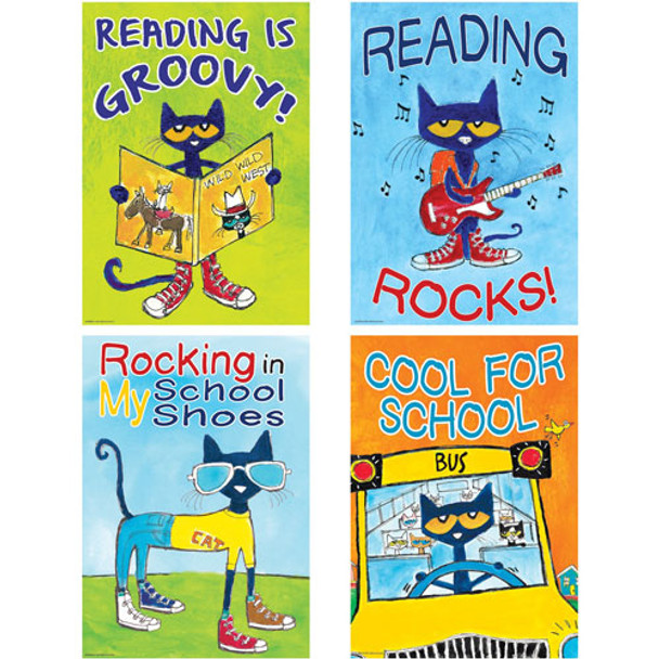 Posters, Pete the Cat, 13-3/8"x19", 4 Posters/Set, Multi
