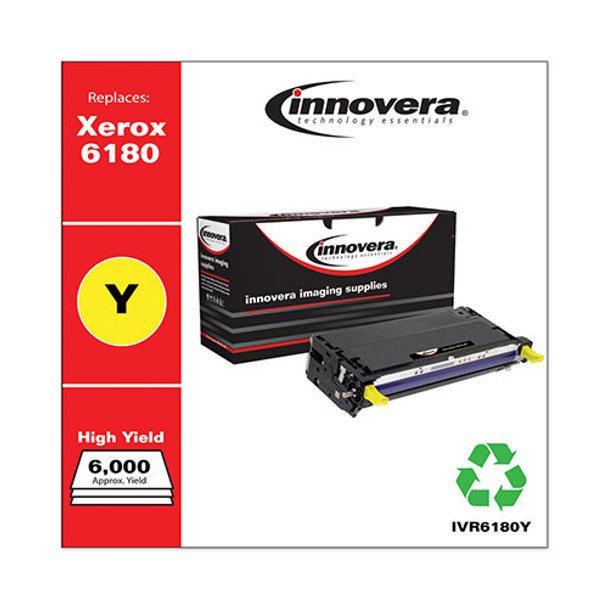 Remanufactured Yellow High-Yield Toner Cartridge, Replacement for Xerox 6180 (113R00725), 6,000 Page-Yield