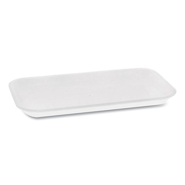 Supermarket Tray, #17, 1-Compartment, 8.3 x 4.8 x 0.65, White, 1,000/Carton
