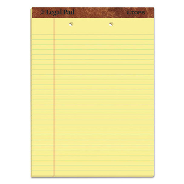 "The Legal Pad" Ruled Pads, Wide/Legal Rule, 8.5 x 11.75, Canary, 50 Sheets, Dozen