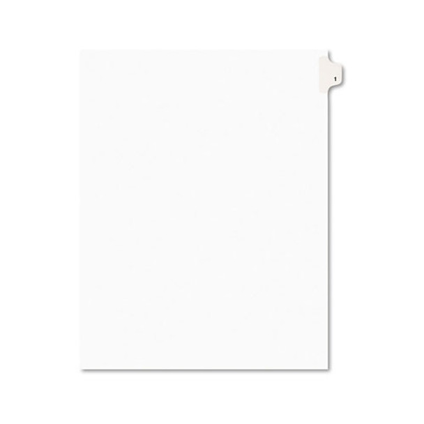 Preprinted Legal Exhibit Side Tab Index Dividers, Style, 10-Tab, 1, 11 x 8.5, White, 25/Pack
