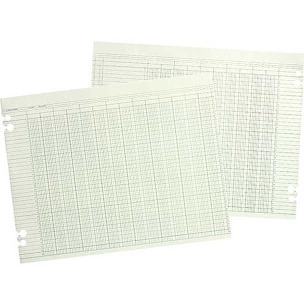 Green Columnar Sheets, Double Page Format, 20 Columns, 11x14, 100/Pack