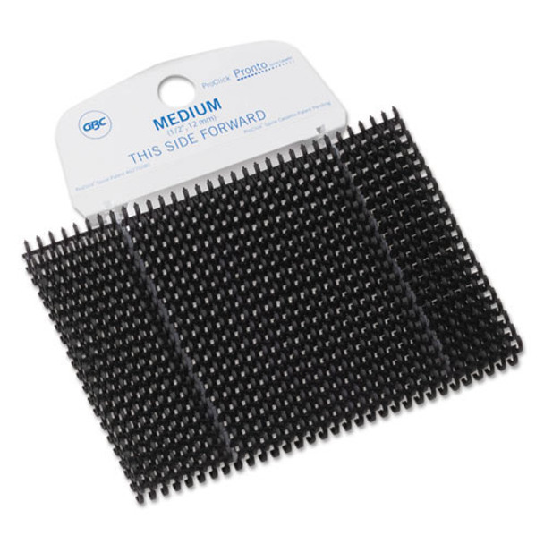 ProClick Pronto Spine Cassettes, 5/16" Dia., 40 Sheet Capacity, Black, 100/Box