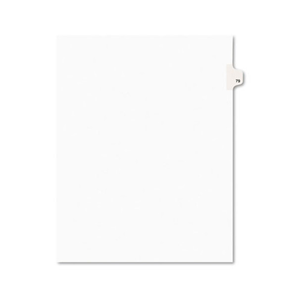 Preprinted Legal Exhibit Side Tab Index Dividers, Style, 10-Tab, 79, 11 x 8.5, White, 25/Pack