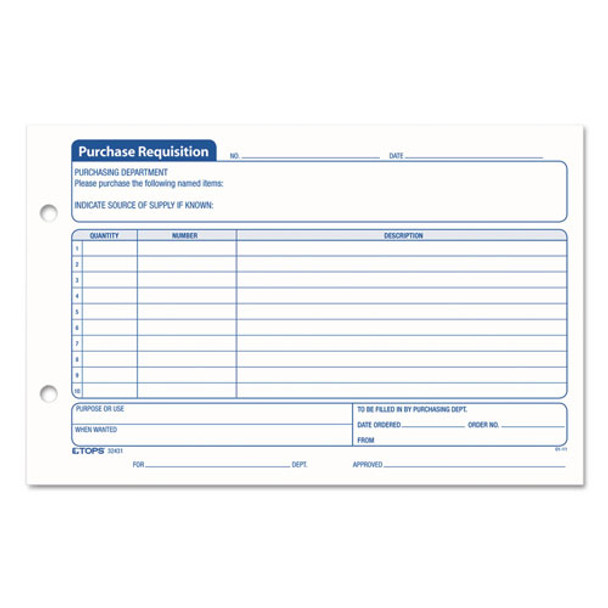 Purchasing Requisition Pad, 5 1/2 x 8 1/2, 100/Pad, 2/Pack