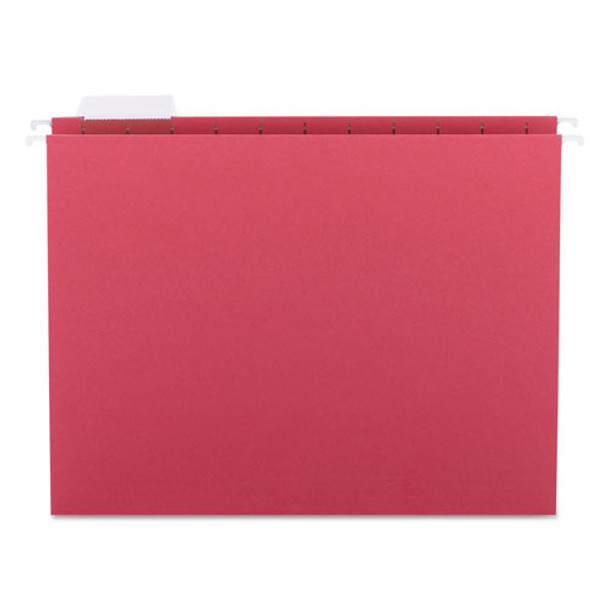 Colored Hanging File Folders, Letter Size, 1/5-Cut Tab, Red, 25/Box