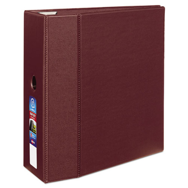 Heavy-Duty Non-View Binder with DuraHinge, Three Locking One Touch EZD Rings and Thumb Notch, 5" Capacity, 11 x 8.5, Maroon