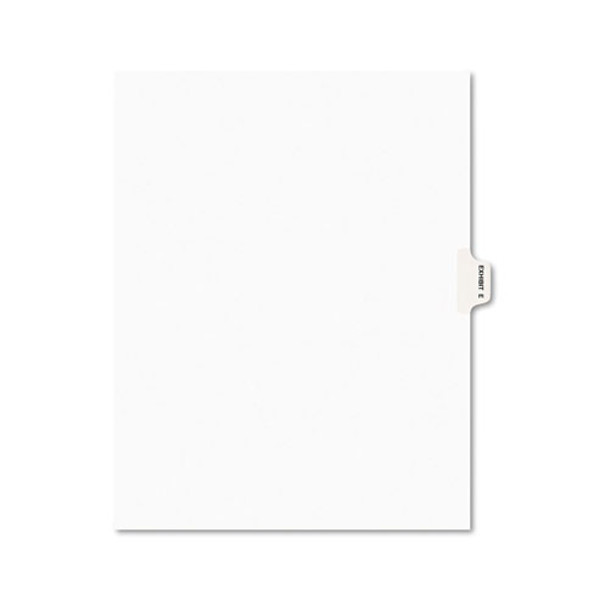 Avery-Style Preprinted Legal Side Tab Divider, Exhibit E, Letter, White, 25/Pack