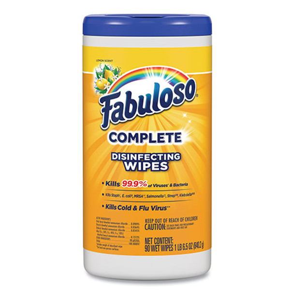 Multi Purpose Wipes, Lemon, 7 x 7, 90/Canister, 4 Canisters/Carton