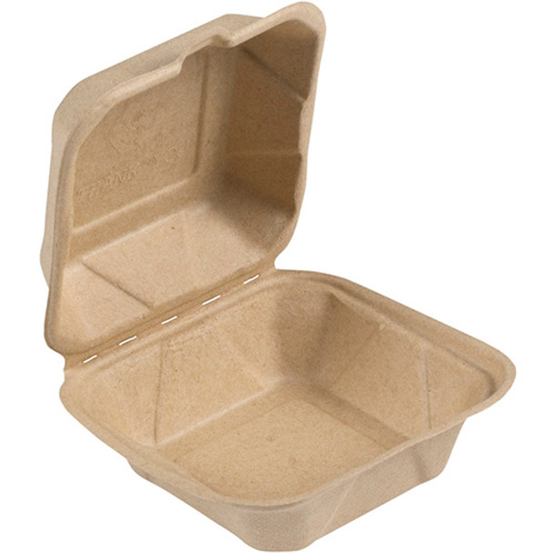 Hinged Food Container, 6", Natural