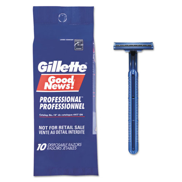 Professional Good News! Disposable Razors, 10 Per Pack, 10/Case, 100 Total