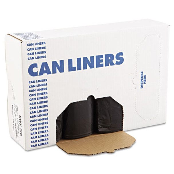 Low Density Repro Can Liners, 60 gal, 1.6 mil, 38" x 58", Black, 100/Carton