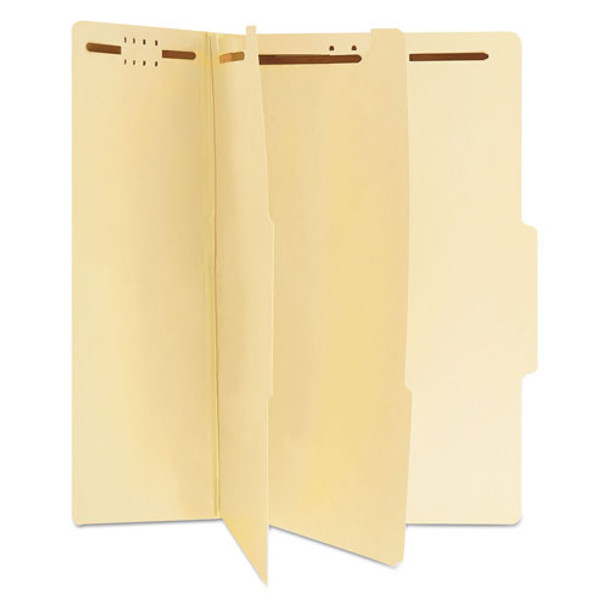 Universal Six-Section Classification Folders, 2 Dividers, Legal Size, Manila, 15/Box