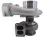 Side profile of Momentum Worx S410SX 78MM / 1.32 A/R turbocharger showing the divided T6 turbine housing and center section.