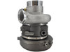 Close-up of the HE451VE turbocharger mounting points and connections for compatible Cummins ISX15 engines.