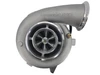 Front top view of the Momentum Worx 75MM ULTRA Hybrid K31/GT42 turbocharger showing the compressor cover and large compressor inlet.