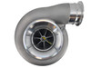 Front top view of the Momentum Worx billet 80MM S410SX turbocharger showing the race-style compressor cover and large compressor inlet.